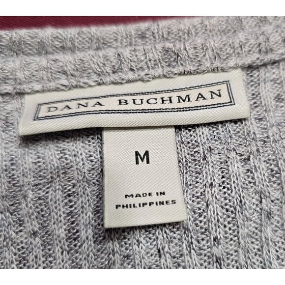 Dana Buchman Long Gray Ribbed Open-Front Cardigan Sz M Casual Comfort Career - Picture 8 of 10